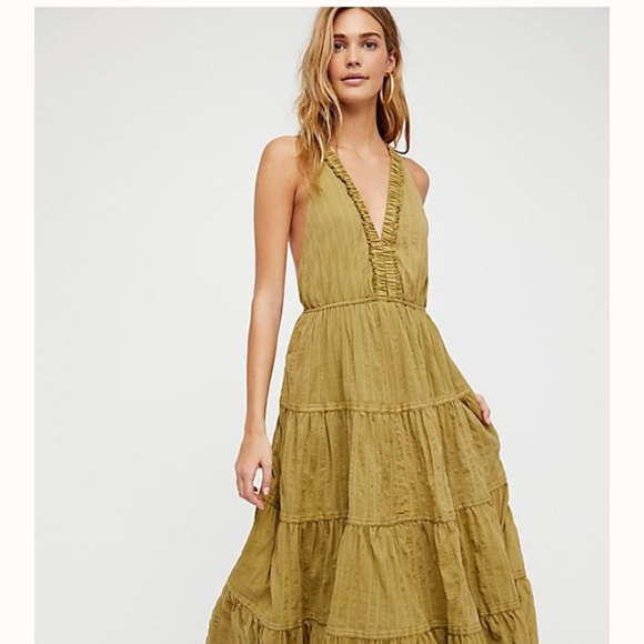 printed birdie maxi dress